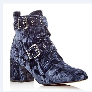 Rebecca Minkoff Velvet Embellished Buckle Bootie